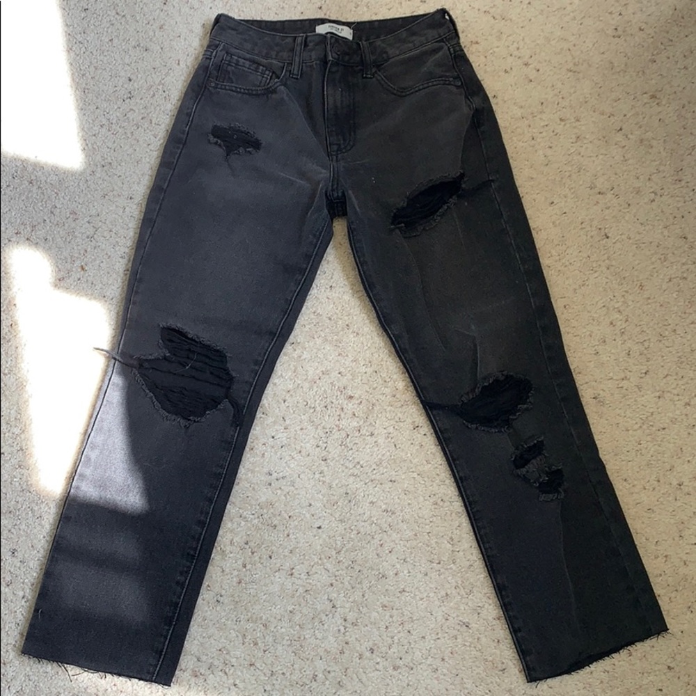 black straight legged jeans